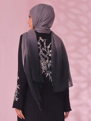 Sakura Bloom Ombre Silk Chiffon Scarves